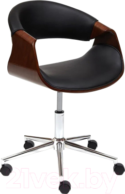 Кресло офисное Tetchair Bend (орех/кожзам черный) - фото