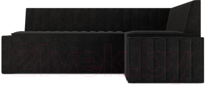 Уголок кухонный мягкий Mebel-Ars Вермут правый 193x82x113 (велюр черный НВ-178 17)