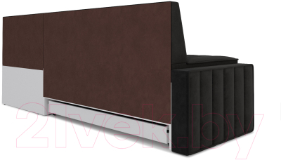 Уголок кухонный мягкий Mebel-Ars Вермут правый 193x82x113 (велюр черный НВ-178 17)