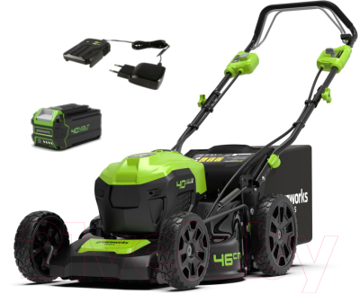 Газонокосилка аккумуляторная Greenworks GD40LM46SP 40V 46см / 2506807UG