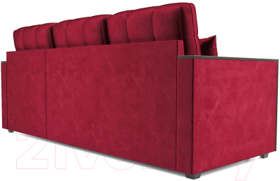 Диван угловой Mebel-Ars Техас (бархат красный Star Velvet 3 Dark Red)