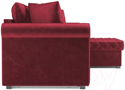Диван угловой Mebel-Ars Берлин (бархат красный Star Velvet 3 Dark Red)