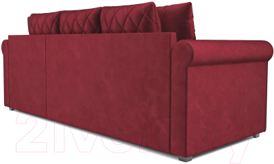 Диван угловой Mebel-Ars Берлин (бархат красный Star Velvet 3 Dark Red)