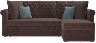 Диван угловой Mebel-Ars Берлин (велюр молочный шоколад НВ-178 13)