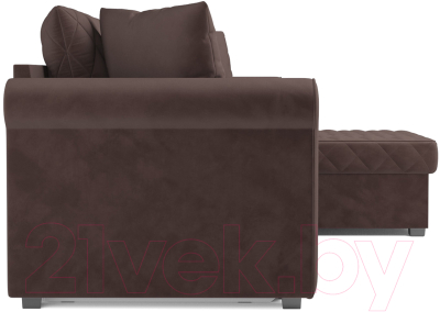 Диван угловой Mebel-Ars Берлин (велюр молочный шоколад НВ-178 13)