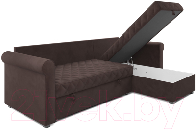 Диван угловой Mebel-Ars Берлин (велюр молочный шоколад НВ-178 13)