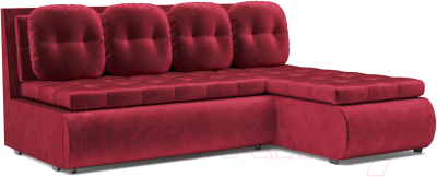 Диван угловой Mebel-Ars Кормак (бархат красный Star Velvet 3 Dark Red) - фото