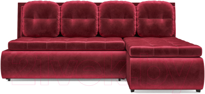 Диван угловой Mebel-Ars Кормак (бархат красный Star Velvet 3 Dark Red)