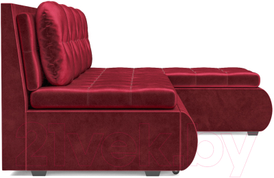 Диван угловой Mebel-Ars Кормак (бархат красный Star Velvet 3 Dark Red)