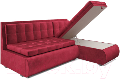Диван угловой Mebel-Ars Кормак (бархат красный Star Velvet 3 Dark Red)