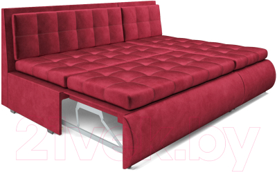 Диван угловой Mebel-Ars Кормак (бархат красный Star Velvet 3 Dark Red)
