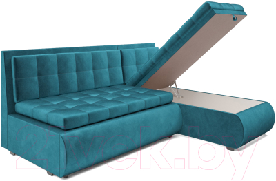 Диван угловой Mebel-Ars Кормак (бархат сине-зеленый Star Velvet 43 Black Green)