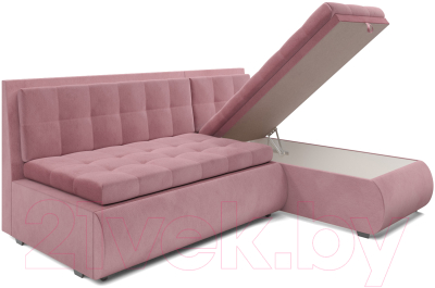 Диван угловой Mebel-Ars Кормак (велюр пудра НВ-178 18)