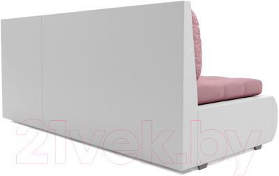 Диван угловой Mebel-Ars Кормак (велюр пудра НВ-178 18/экокожа белый)
