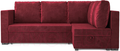 Диван угловой Mebel-Ars Мансберг (бархат красный Star Velvet 3 Dark Red)