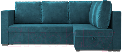 Диван угловой Mebel-Ars Мансберг (бархат сине-зеленый Star Velvet 43 Black Green)