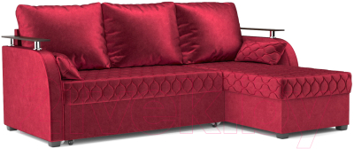 Диван угловой Mebel-Ars Токио (бархат красный Star Velvet 3 Dark Red) - фото