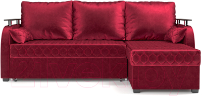 Диван угловой Mebel-Ars Токио (бархат красный Star Velvet 3 Dark Red)