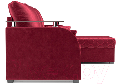 Диван угловой Mebel-Ars Токио (бархат красный Star Velvet 3 Dark Red)