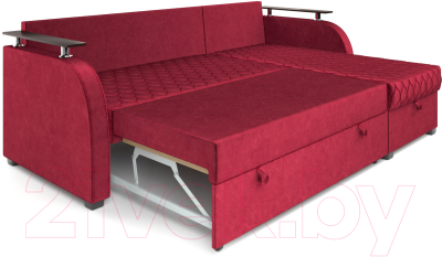 Диван угловой Mebel-Ars Токио (бархат красный Star Velvet 3 Dark Red)