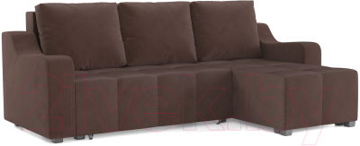 Диван угловой Mebel-Ars Берн (велюр молочный шоколад НВ-178 13) - фото