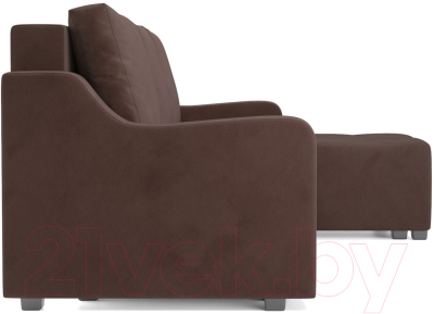 Диван угловой Mebel-Ars Берн (велюр молочный шоколад НВ-178 13)