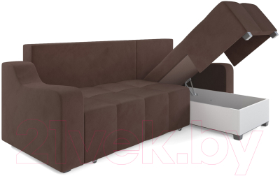Диван угловой Mebel-Ars Берн (велюр молочный шоколад НВ-178 13)