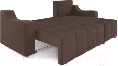 Диван угловой Mebel-Ars Берн (велюр молочный шоколад НВ-178 13)