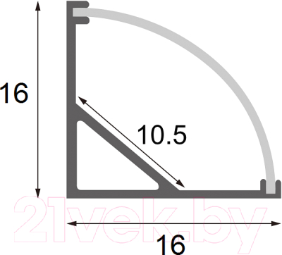 Профиль для светодиодной ленты Truenergy Угловой 2м / 19050