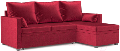 Диван угловой Mebel-Ars Париж (бархат красный Star Velvet 3 Dark Red) - фото