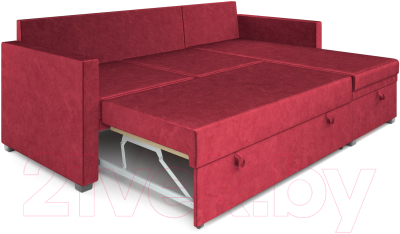 Диван угловой Mebel-Ars Париж (бархат красный Star Velvet 3 Dark Red)