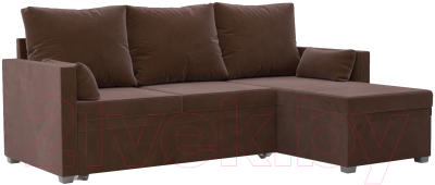 Диван угловой Mebel-Ars Париж (Велюр молочный шоколад НВ-178 13) - фото