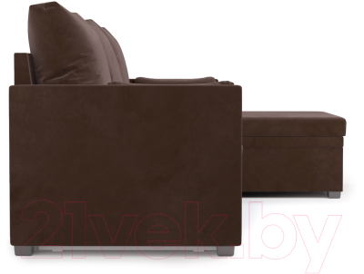 Диван угловой Mebel-Ars Париж (Велюр молочный шоколад НВ-178 13)