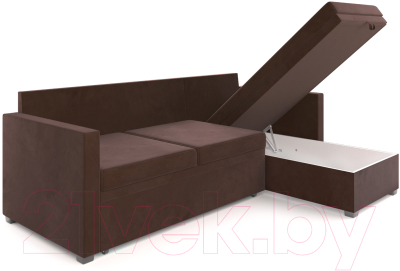 Диван угловой Mebel-Ars Париж (Велюр молочный шоколад НВ-178 13)