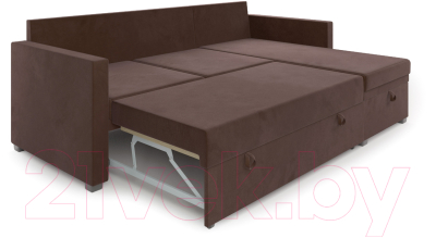 Диван угловой Mebel-Ars Париж (Велюр молочный шоколад НВ-178 13)