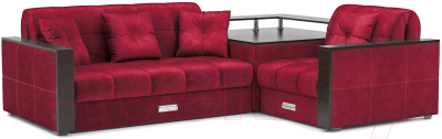 Диван угловой Mebel-Ars Прага (бархат красный Star Velvet 3 Dark Red) - фото