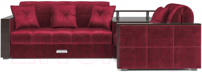 Диван угловой Mebel-Ars Прага (бархат красный Star Velvet 3 Dark Red)
