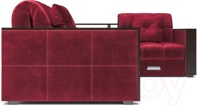 Диван угловой Mebel-Ars Прага (бархат красный Star Velvet 3 Dark Red)