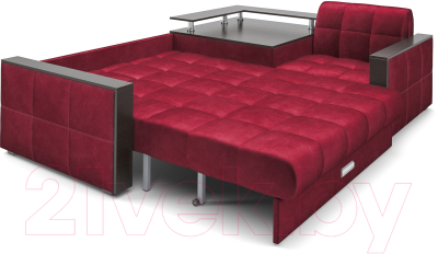 Диван угловой Mebel-Ars Прага (бархат красный Star Velvet 3 Dark Red)