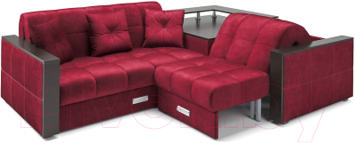 Диван угловой Mebel-Ars Прага (бархат красный Star Velvet 3 Dark Red)