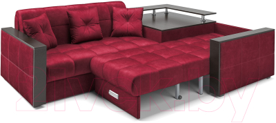 Диван угловой Mebel-Ars Прага (бархат красный Star Velvet 3 Dark Red)