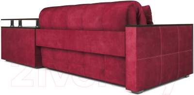 Диван угловой Mebel-Ars Прага (бархат красный Star Velvet 3 Dark Red)