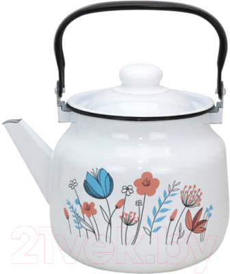 Чайник Эмаль Цветочки 01-2713/4М - фото