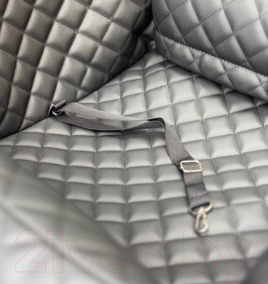 Автокресло для собак ElCrucce 45x45x60 (экокожа, черный/красная строчка)