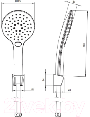 Душевой гарнитур Deante Neo Lupo NLU F41K