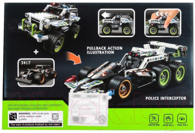 Конструктор инерционный Brick Полицейский джип / 2588807
