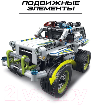 Конструктор инерционный Brick Полицейский джип / 2588807