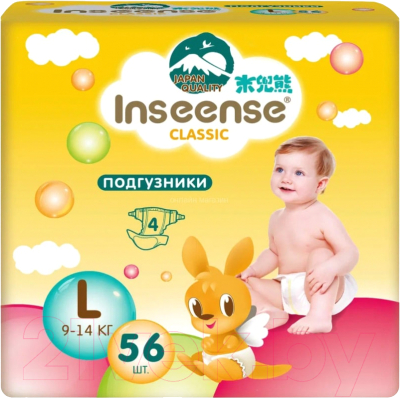 Подгузники детские Inseense Classic L 9-14 кг / InsCL56Yel - фото