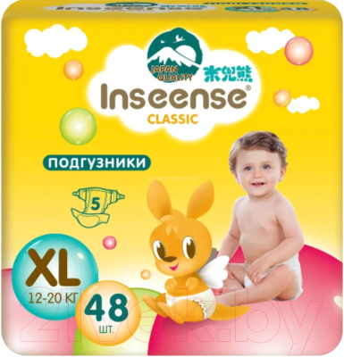 Подгузники детские Inseense Classic XL 12-20 кг / InsCXL48Yel - фото