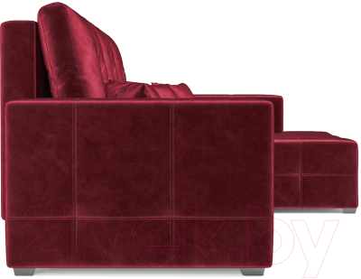 Диван угловой Mebel-Ars Монреаль правый (бархат красный/Star Velvet 3 Dark Red)